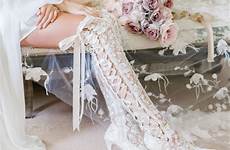ivory wedding boots lace knee sweetheart over goodnight boot collections