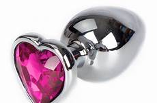 plug butt heart bejewelled jewelled inch purple pink reviews bondara shaped metal