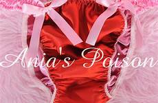 satin panties lined double panty sissy mens manties inside collection shiny ruffled matching poison anias side mask buy now