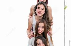 girlfriends making foursome pile human teen stock