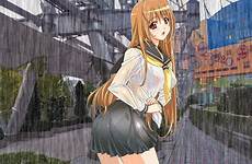 panties wet through rain bra underwear water konachan anime kazuya kuroda seifuku respond edit