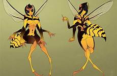 humanoid honeycomb insect wasp fydbac creature bees monsters furry insects abdomen