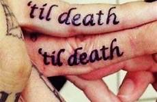 tattoo tattoos finger fingers quote death till cute couples her him marriage quotes couple designs tattoomagz wedding til lettering inkedmag