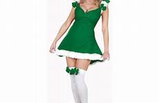 elf christmas green adult costume medium women