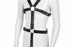 harness leather body men full strap chest sexy pu buckle costume lingerie