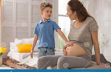 son touching his mother adorable sweet tummy expecting preview