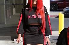 blac chyna red blood flame colored locks her stripper she some fiery look hair steps shows article tresses pedicure friday