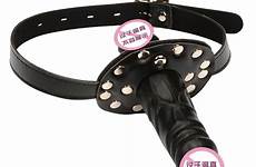 mouth gag penis dildo oral sex leather bondage buckles silicone plug locking sexy toy adult