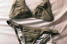 bikini green suit olive bathing piece suits babes swimwear two triangle likes wheretoget