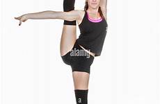 flexible ballet dancer teen stretching exercise young stock alamy