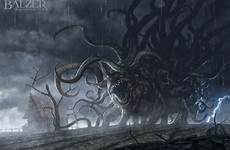 tentacle lovecraft monsters balzer helge creatures imaginarynecronomicon