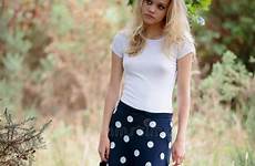 girl teenage beautiful woods blond outside teen white shirt serious top portrait stock belly showing skirt fotolia