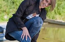 wet wetfoto clothed fully wetlook jeans shoes lake girl get caption