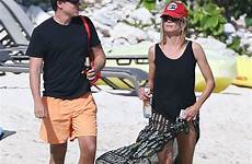 klum heidi beach topless mexico celebrity popsugar ditches romantic border trip south her top