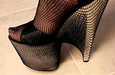 fishnet heels fetish stockings high