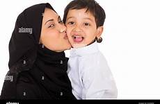 muslim mother son kissing her young background beautiful stock alamy shutterstock