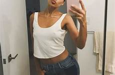 braless selfie shaik shanina instagram mirror her nippy feeling flaunts goes she body bathroom physique lean looked refreshed posed jet