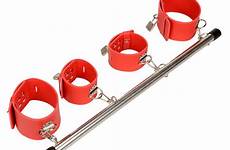 ankle wrist bar handcuffs cuffs spreader stainless steel metal restraint bondage fetish sex adjustable hand set bdsm leather expandable adults