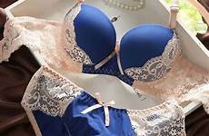 set lingerie women lace sexy bras panties underwear satin blue sets luxury bra push foral 70b aliexpress panty soutien gorge