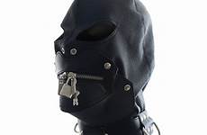 bondage headgear mask hood lock leather sex fetish head restraint pu locking cosplay erotic restraints slave games adult zipper enclosed