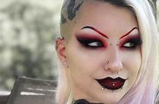 gothic glam mohawk makeup pastel