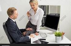 secretary flirting boss office her stock make