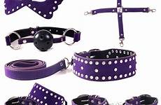 bondage leather bdsm sex kit set rhinestones toys role play cashmere restraints gag ball adult collar eyemask cuff pu cross