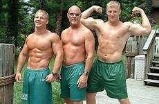 sons father shirtless muscular male jock beefcake men 4x6 athletic group ebay speedos nylon underwear wearing