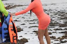 kim kardashian her booty dress mexico beach girl water she clingy off sports figure bootylicious attacks been flotation device already