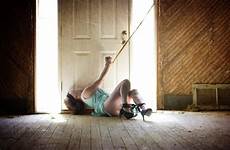 wallpaper bound girl model heels high blindfold ropes wallls