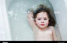 bath girl little bathing baby alamy swimming bathroom stock portrait