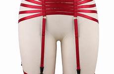 belt garter thigh red suspender stocking bondage high adjust lingerie garters harness stockings elastic goth waist wine body suspenders strap