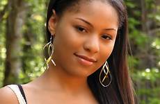 beautiful girl american african teen posing woods portrait stock most