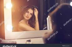 mirror herself looking into woman young sexy beautiful shutterstock stock search