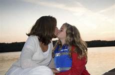 daughter kiss mother canada lake stock ontario woods depositphotos