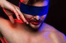 man blindfolded blindfold young stock