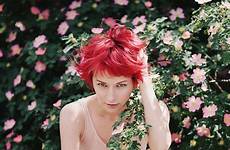 bush red female hair bright