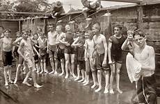 vintage boys camp shorpy coal shower happy high miners training campers 1917 gay picture old 1900 field state kids america