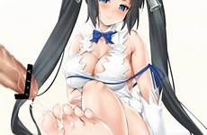 hestia ecchi dungeon toes machigatteiru darou motomeru deai ni barefoot danmachi footjob soles cranel masahiro socks cle donmai tbib