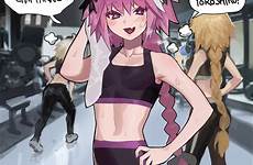 astolfo gym partner fate ass comments midriff mouth respond edit hair safebooru