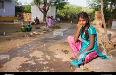 village indian girl rural andhra teenage outside her india sat pradesh stock alamy