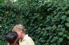 lesbian mature kissing couple garden royalty panthermedia years