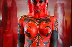 body paint nude girls session