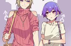 traps crossdressing bois androgynous difference 2boys eyes character cutetraps safebooru shirt