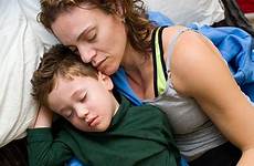 son mom sleeping together mother tired stock similar sluggish feeling