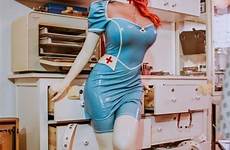 latex bianca beauchamp nurse dress girls red fetish sexy tumblr saved
