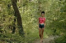 woods walking sexy woman through young hd forest girl running jungle stock video shutterstock fitness shorts dancing footage koh samui