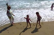 beach kids fun having