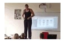 teacher biology class anatomy school educational body strips her spandex striptease teachers students teaching gif clothes suit off human way