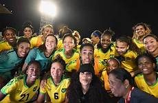 jamaica team soccer national cup jamaican women marley girlz reggae football cedella womens debut historic makes essence panama poses friendly